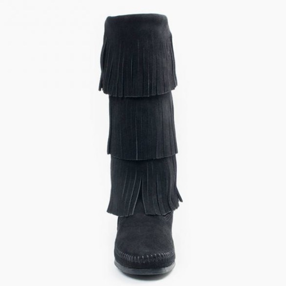Minnetonka 3 Layer Fringe Suede Leather Boots - image 2